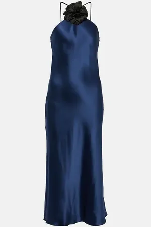 RODARTE Floral-applique silk midi dress