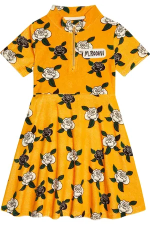 Mini Rodini Printed velvet cotton dress