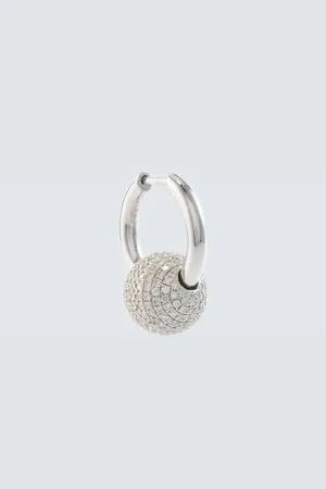 Rainbow K 18kt single earring with pave diamonds