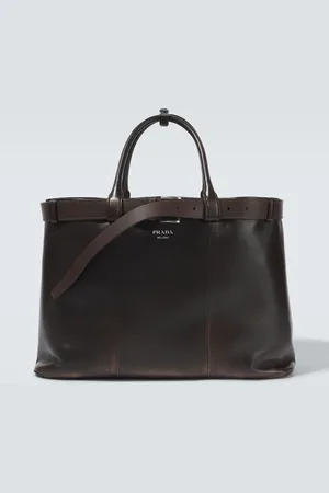 Prada Buckle leather tote bag