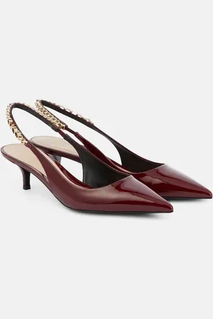 Gucci Signoria patent leather slingback pumps