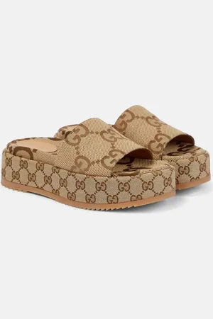 Gucci GG Maxi canvas platform slides