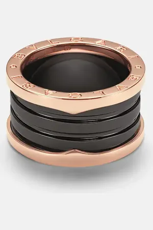 Bvlgari B.zero1 18kt rose and ceramic ring