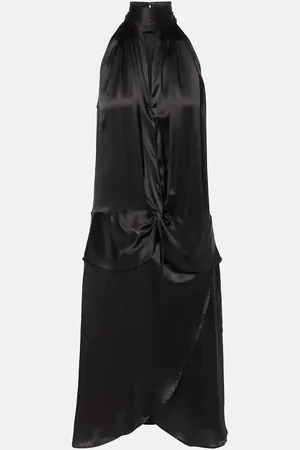 Nina Ricci Gathered halterneck satin minidress