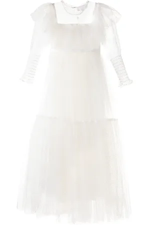 Petite Amalie Glitter ruffled tulle dress