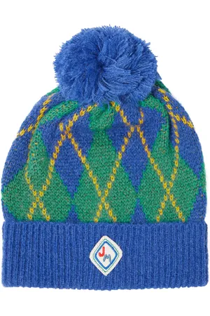 Jelly Mallow Pom-pom argyle beanie