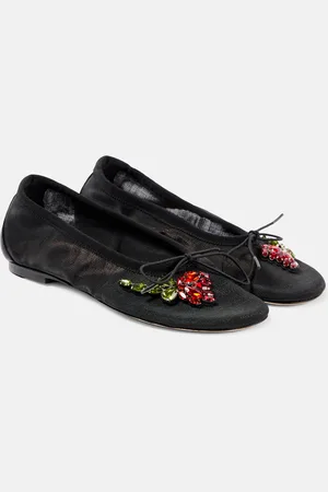Simone Rocha Bow-detail embellished ballet flats