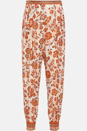 Loro Piana Alvy floral silk georgette tapered pants
