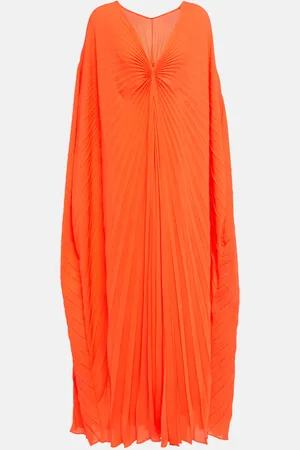 VALENTINO Pleated silk midi dress