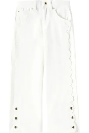 Chloé Scalloped wide-leg jeans