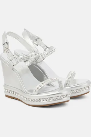 Christian Louboutin Pyrastrass metallic leather wedge sandals