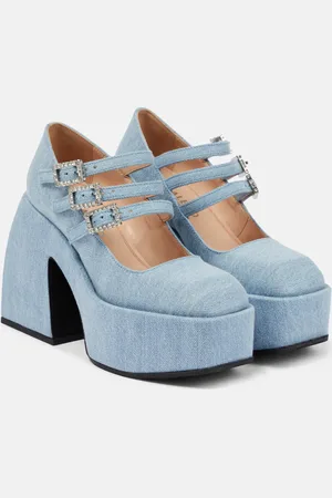 NODALETO Bulla Marietta denim platform pumps