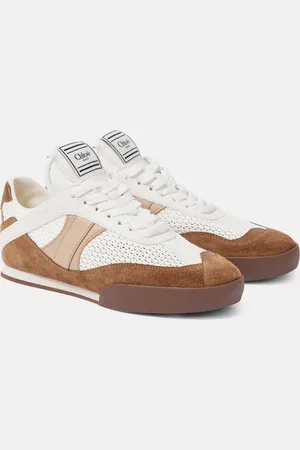 Chloé Kick suede and leather-trimmed sneakers