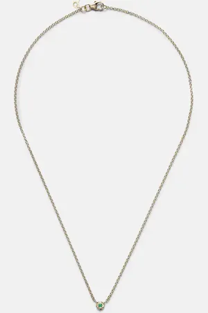 Octavia Elizabeth Nesting Gem 18kt necklace with emerald