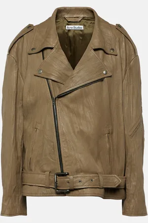 Acne Studios Linor oversized belted leather jacket