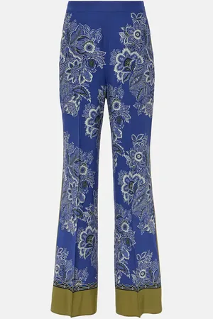 Etro Paisley high-rise silk wide-leg pants