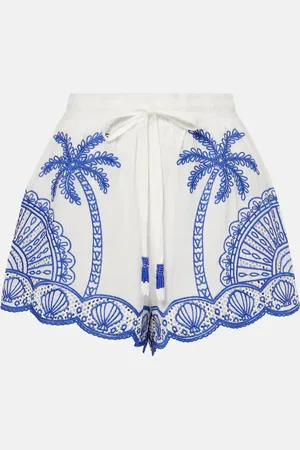 Farm Rio Palm Trees richelieu cotton shorts