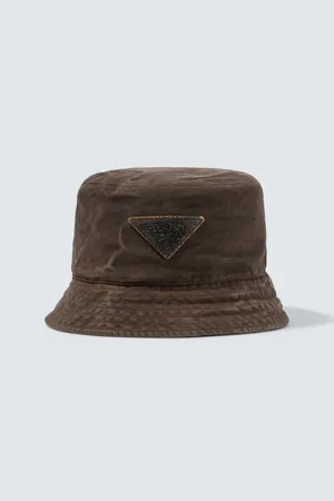 Prada Logo cotton bucket hat