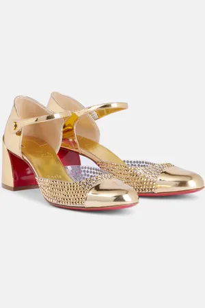 Christian Louboutin Miss MJ Strass mirrored leather and PVC pumps
