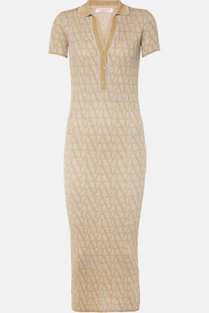 VALENTINO Toile Iconographe lame jacquard midi dress