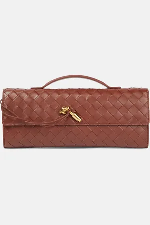 Bottega Veneta Andiamo Knot Intrecciato leather clutch