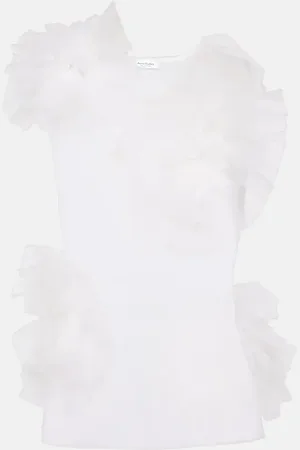 Acne Studios Ruffled mesh tank top