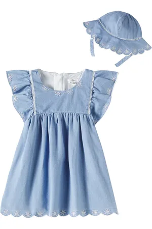 Chloé Baby chabray dress and hat set