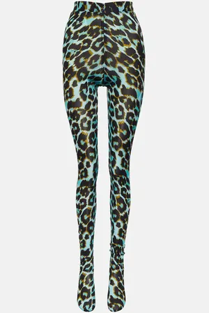 ALEX PERRY Cadie leopard-print tights