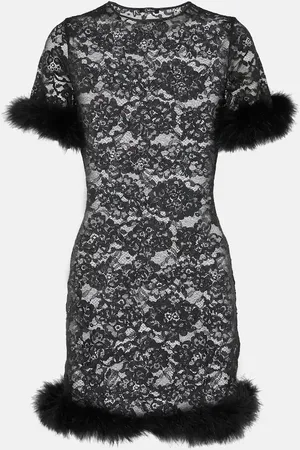 Oseree O-Lover feather-trimmed minidress