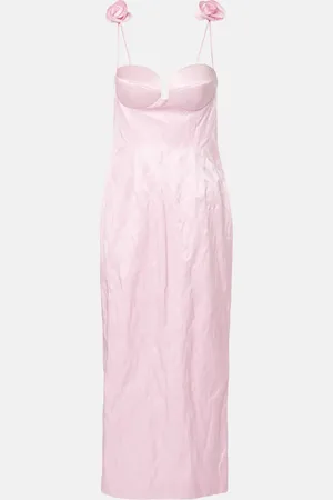 MAGDA BUTRYM Floral-applique cotton-blend bustier dress