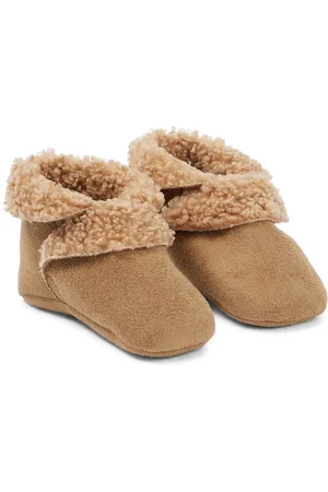 Il gufo Baby faux shearling-trimmed booties
