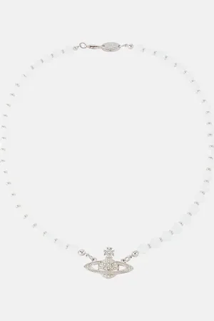 Vivienne Westwood Messaline platinum-plated crystal choker