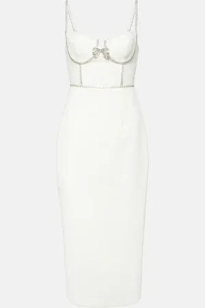 Self-Portrait Embellished crepe bustier dress