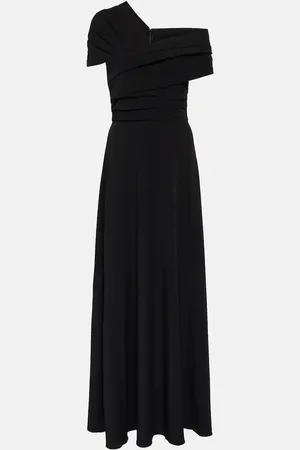 CO Crepe one-shoulder gown