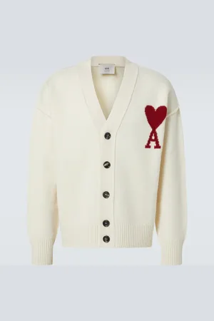 Ami Ami De Cour intarsia virgin wool cardigan