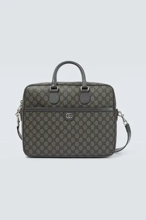 Gucci GG Supreme leather-trimmed briefcase