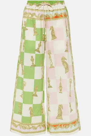 ALÉMAIS Checked printed linen culottes