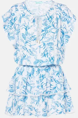 Melissa Odabash Keri printed ruffled minidress