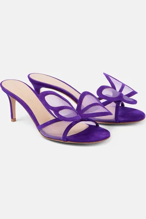 Gianvito Rossi Butterfly 70 mesh and suede mules