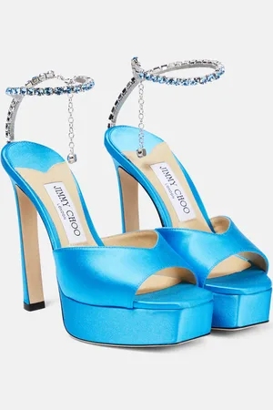 Jimmy Choo Saeda 125 embellished satin platform sandals