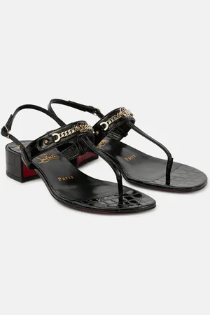Christian Louboutin MJ Thong croc-effect leather sandals