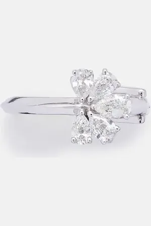 Yeprem Whisper Ear 18kt white gold ear cuff with diamonds