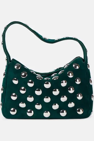 Khaite Elena Small studded suede shoulder bag