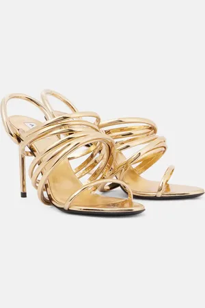Alaïa Spiral 90 metallic leather sandals