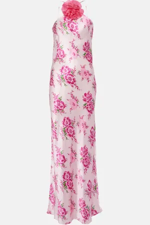 RODARTE Floral-applique silk maxi dress