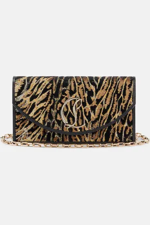 Christian Louboutin Loubi54 leopard-print crepe satin clutch