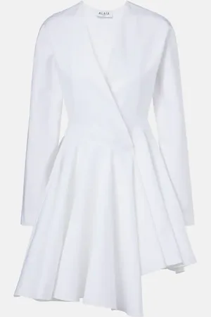 Alaïa Asymmetric cotton minidress