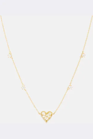 Jade Trau Margot Heart Mini 18kt necklace with diamonds