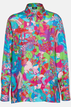 VERSACE X Dua Lipa Floral Summer silk twill shirt