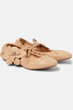 ZIMMERMANN Orchid floral-applique leather Mary Jane flats